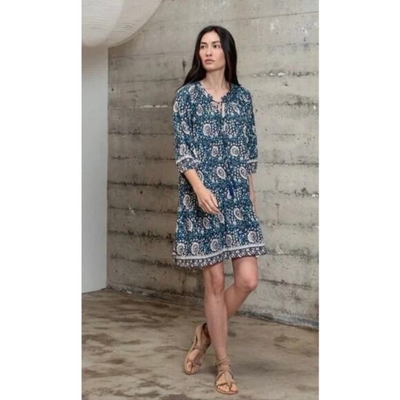 Natalie Martin Stevie Mini Dress Short Vintage Flowers Turquoise Small Green - Picture 1 of 10